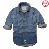 heren hollister denim lang overhemd blauw Store Utrecht ue3oh839