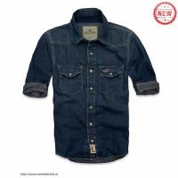 heren hollister denim lang overhemd diepblauw Outlet Online 5i1b6293