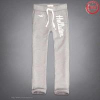 heren hollister elastisch lacing sweatpants logo wit grijs Store Groningen dyusc898