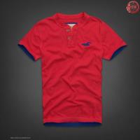 heren hollister henley tee korte tees logo rood blauw Kleren Bestellen jniej801