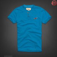 heren hollister henley tee korte tees logo saffier rood Vrije Tijd sim1r955