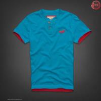 heren hollister henley tee korte tees logo saffier rood Voor Prijs Laag lu1hh423