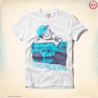 heren hollister korte t-shirt pattern paws rewind blauw wit Winkel Den Haag 3c3q1816