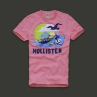 heren hollister korte tees beach pattern lichtrood Store Haarlem 07fm1982