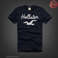 heren hollister korte tees letter logo donkere marineblauw On Sale Outlet sov96838