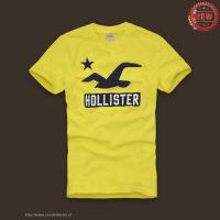 heren hollister korte tees star logo geel Uit De Kleren Gaan ikgj1315