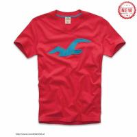 heren hollister korte v-hals tees big logo rood blauw Hoge Kwaliteit dopfz147