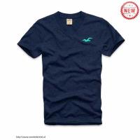 heren hollister korte v-hals tees logo donkerblauw groen Stopcontact 4gv3h774