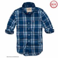 heren hollister plaid lang overhemd blauw grijs wit Breda Shop 5ix9d582