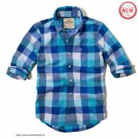 heren hollister plaid lang overhemd blauw wit logo Outlet Ebay 53g6v749