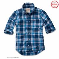 heren hollister plaid lang overhemd blauw wit rood logo Shop Tilburg 2chno880