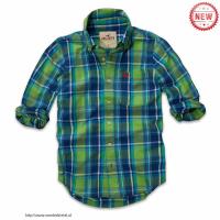 heren hollister plaid lang overhemd diepblauw groen Hoge Kwaliteit 746qq651