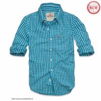 heren hollister plaid lang overhemd fine rooster blauw Overhemd Amsterdam g6hkc696