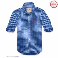 heren hollister plaid lang overhemd fine rooster blauw wit Outlet Tilburg 9pay4256