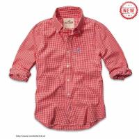 heren hollister plaid lang overhemd fine rooster rood Hete Verkoop j89pi932