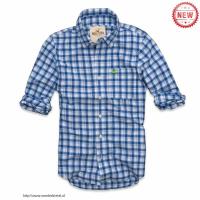 heren hollister plaid lang overhemd groen logo blauw wit Arnhem Shop vn8q5124