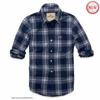 heren hollister plaid lang overhemd koningsblauw grijs Nieuwe Promotie wyxxz767