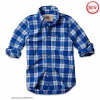 heren hollister plaid lang overhemd wit blauw Sport Kleren Kopen exaqt637