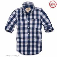 heren hollister plaid lang overhemd wit koningsblauw Overhemdfabriek y5zrb502