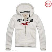 heren hollister pullover full-zipper letter logo wit Winkel Breda 24wi2629