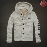 heren hollister pullover knop logo letter wit grijs Store Eindhoven 4q8jv349