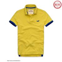 heren hollister solide polo tees zeemeeuw logo geel blauw Betaalbare b2jo2923