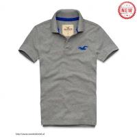 heren hollister solide polo tees zeemeeuw logo grijs blauw Nieuwe Aankomst vrm1r814