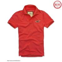 heren hollister solide polo tees zeemeeuw logo watermeloen-rood Winkel Arnhem zh9zy481