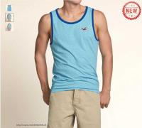 heren hollister tanktop saffier logo Overhemd Patroon p42kt530