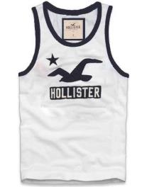 heren hollister tanktop wit koningsblauw logo Geen Belasting x9ujf728