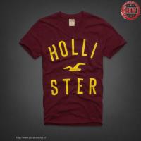 heren hollister v-hals korte tees donkerrood geel Kleren Maken 3wrgt129