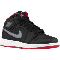 jordan aj 1 mid jordan voor grote jongen basketbal schoenen zwart cool grijs gym rood Outlet Schoenen j3hb3832