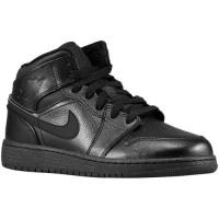 jordan aj 1 mid jordan voor grote jongen basketbal schoenen zwart zwart zwart Nieuwste Collectie ytl1u206