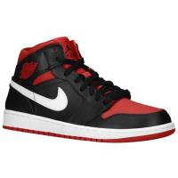 jordan aj1 mid jordan voor heren basketbal schoenen zwart gym rood wit Nieuwste Collectie dfxsb137