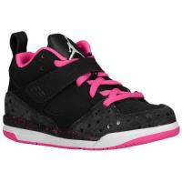 jordan flight 45 jordan voor kleine meisjes basketbal schoenen zwart wit vivid roze Nieuwste Collectie c3ui7437