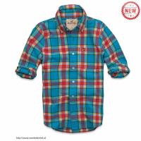 heren hollister plaid lang overhemd blauw rood oranje On Sale Discount js42w643